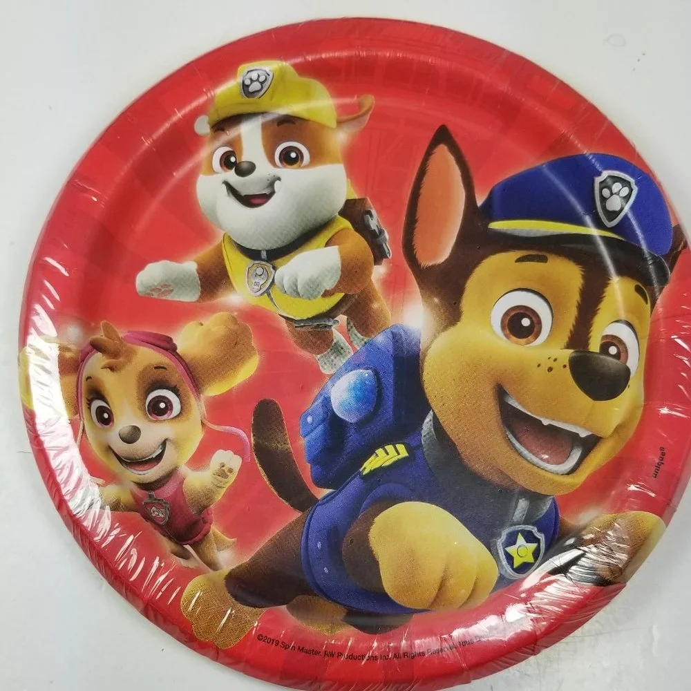 Paw Patrol Birthday set plates, bags, napkins, tablecloth, birthday banner